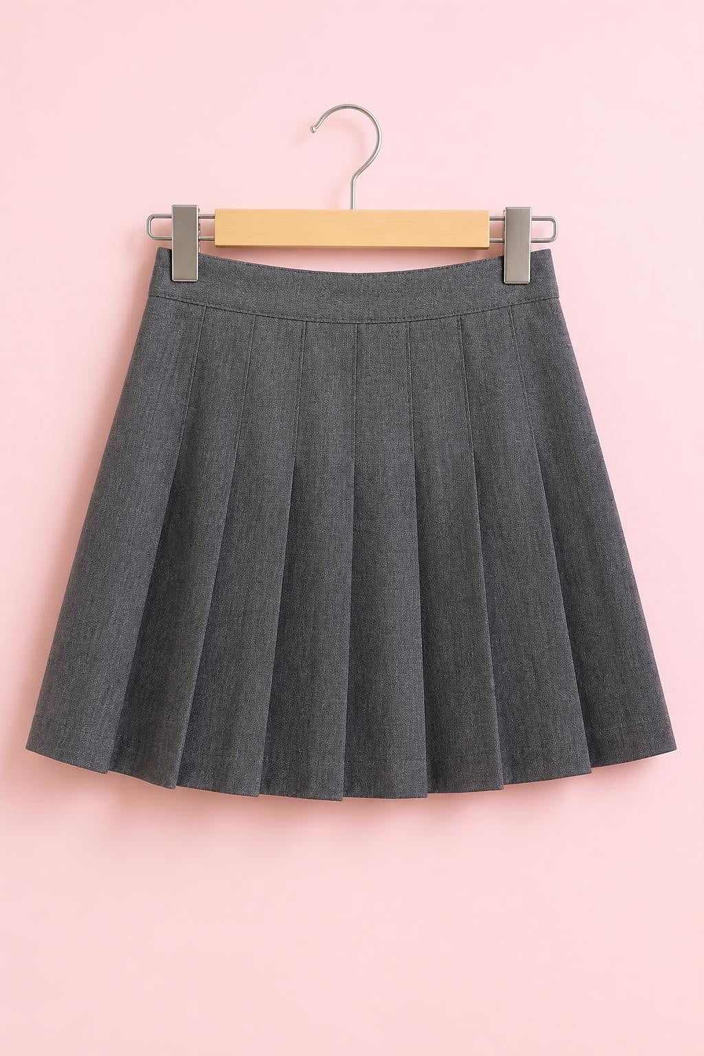 Falda plisada beige